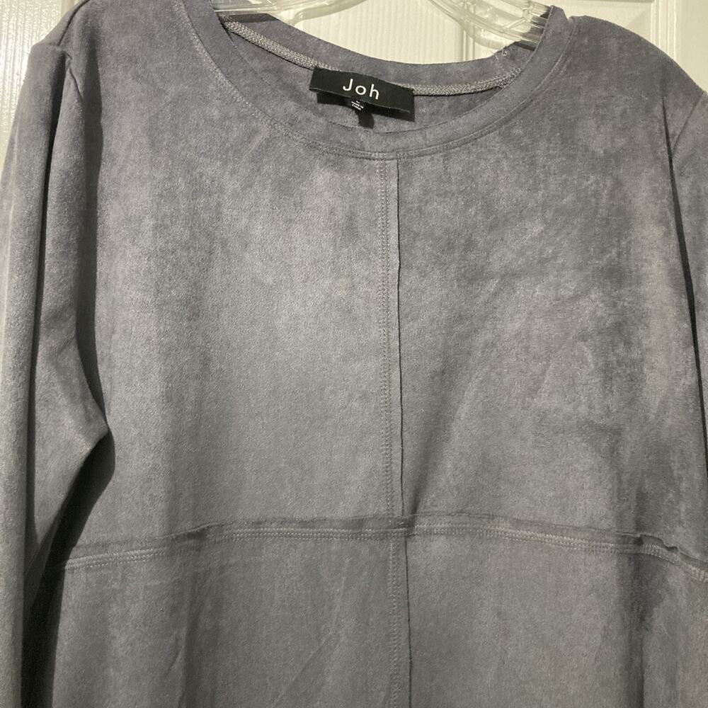 Joh Midi Dress Suede Look Dusty Purple Lavender Long Sleeve Women’s Size Large - Picture 2 of 7